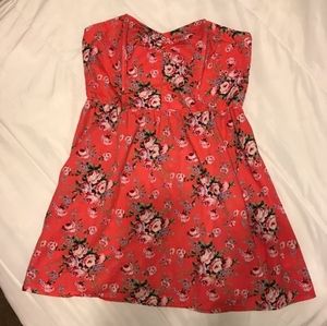 Strapless Floral Dress